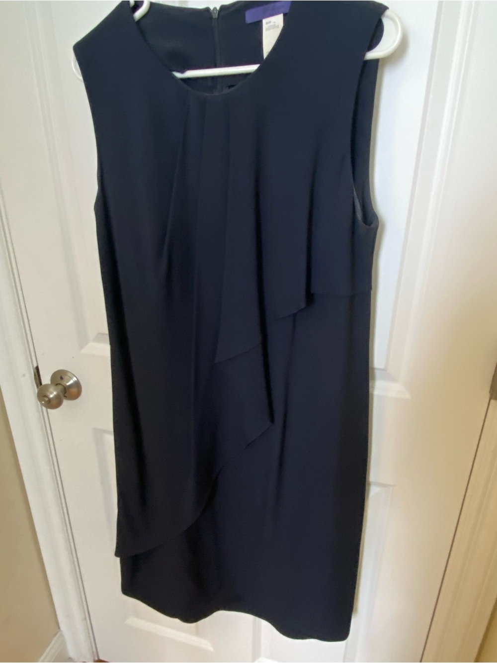 Navy Sleeveless Layered knee length Dress. Gently used. Large/XL.